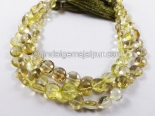 Champagne Quartz Faceted Coin Beads
